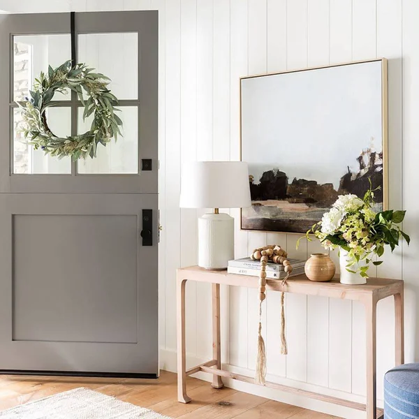 Threshold Designed w/STUDIO McGee Lynwood Upholstered Round Cube Navy - Threshold Designed with Studio McGee