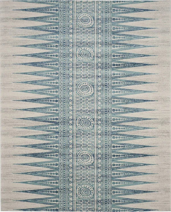 Safavieh EVK226T Evoke Ivory - Turquoise Area Rug - 4& x 6&