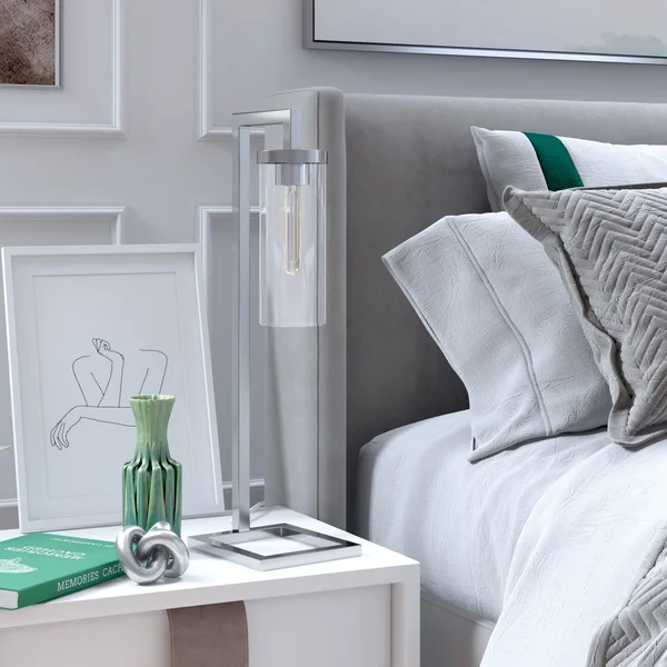 Hinkley & Carter Malva Table Lamp with Clear Glass - Nickel