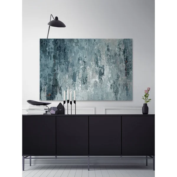 Parvez Taj Tainted Dark Blues Painting Print on Wrapped Canvas - Size: 16 x 24