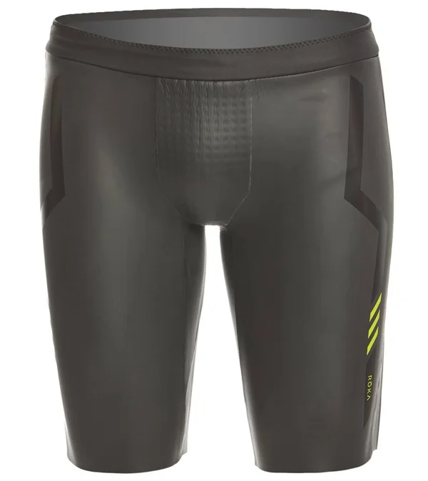 Roka Men's Sim Pro II Neoprene Shorts - Black/Acid Lime XL - Swimoutlet.com