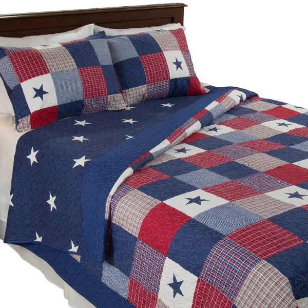 Caroline Plaid Quilt Set (King) Multicolored 3PC - Yorkshire Home