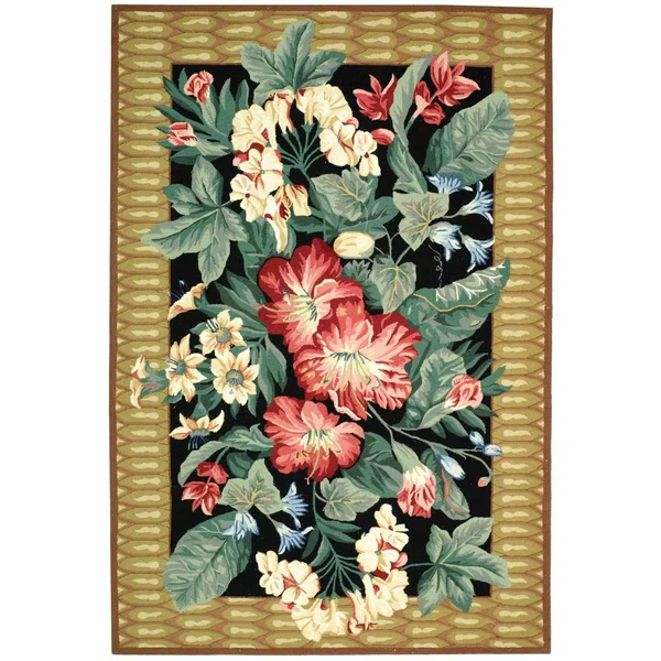 Safavieh Chelsea Black/Brown 3 ft. x 3 ft. Round Area Rug