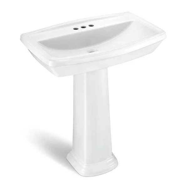 Glacier Bay Designer Series 30 in. Pedestal Combo Bathroom Sink with 4 in. Faucet Center in White