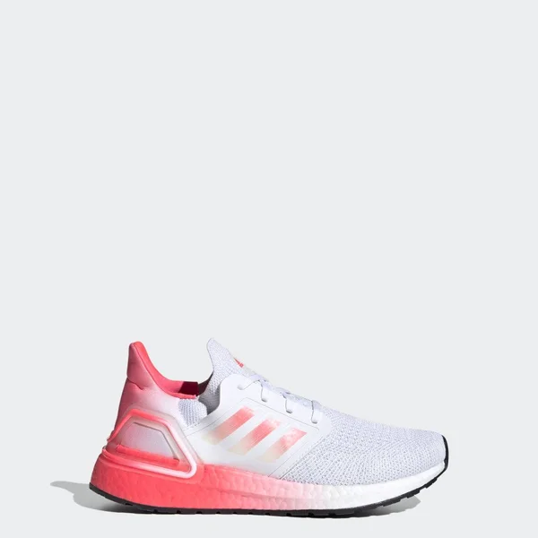 Adidas Ultraboost 20 White/Signal Pink Grade School Kids& Running Shoes - Size: 4.5
