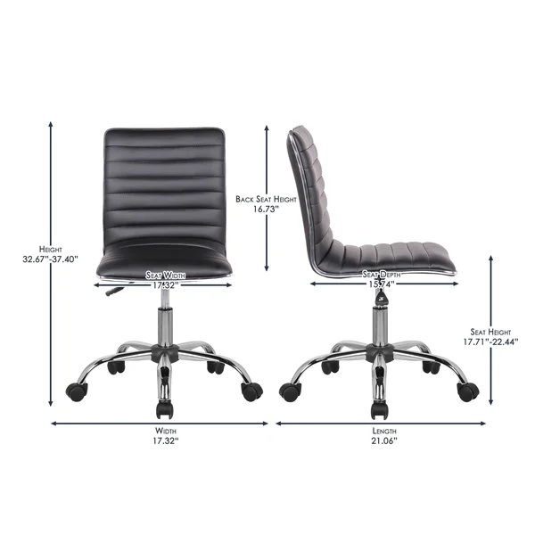 Porthos Home Adjustable Lindsey Office Chair (Black)