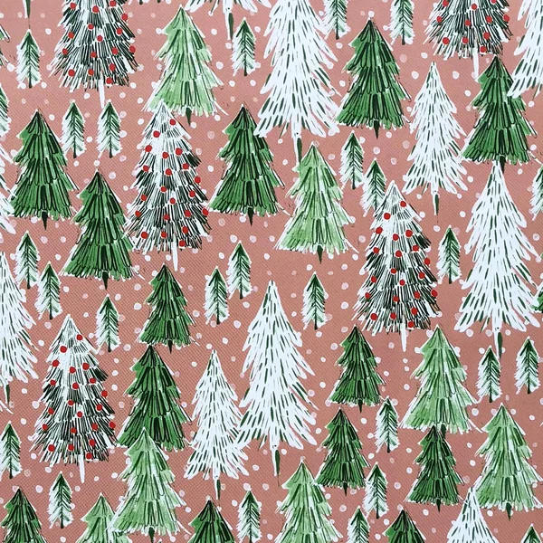 Bulk Ream Roll Christmas Gift Wrap Wrapping Paper, Opulent Tree Kraft
