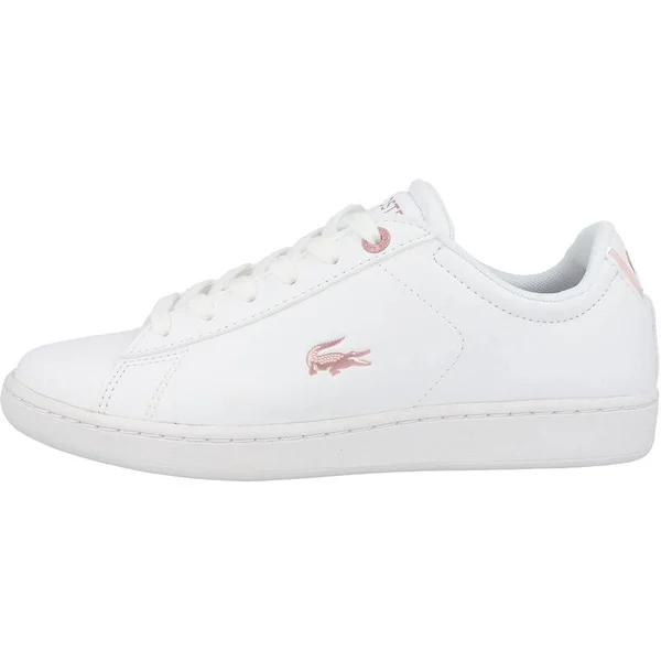 Lacoste Junior Carnaby Evo 0921 1 J White/Pink Synthetic Trainers