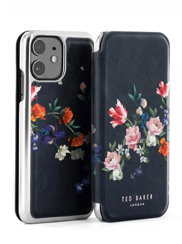 Ted Baker SKYLIA Mirror Case for iPhone 11 - Sandalwood, Black Silver