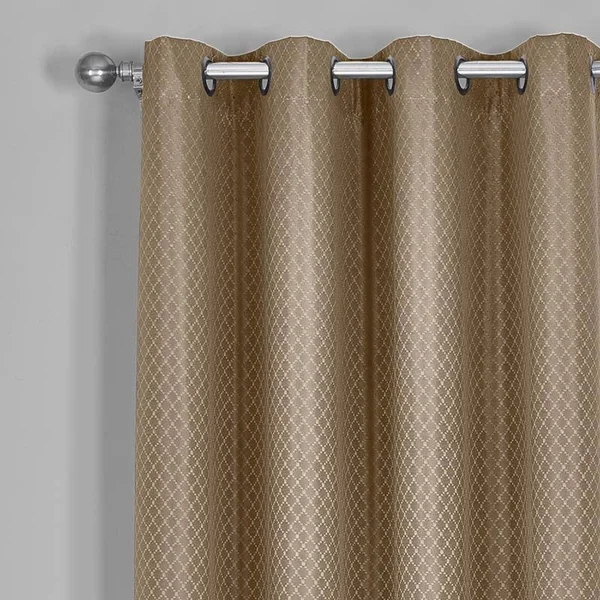 Blackout Curtains - Diamond Jacquard Woven Drape Theme (Set of 2) 54 x 96x22 Pair, Taupe by Royal Tradition
