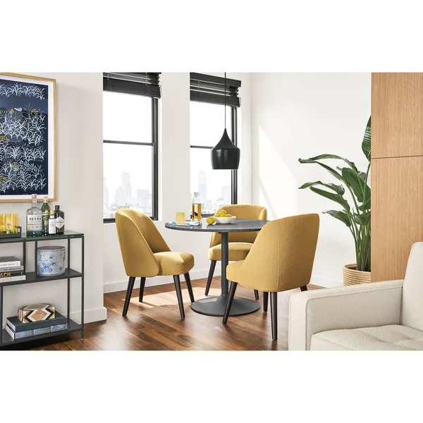 Room & Board, Modern Aria 36 Diameter Round Table, Satin Etched Tempered Glass Top