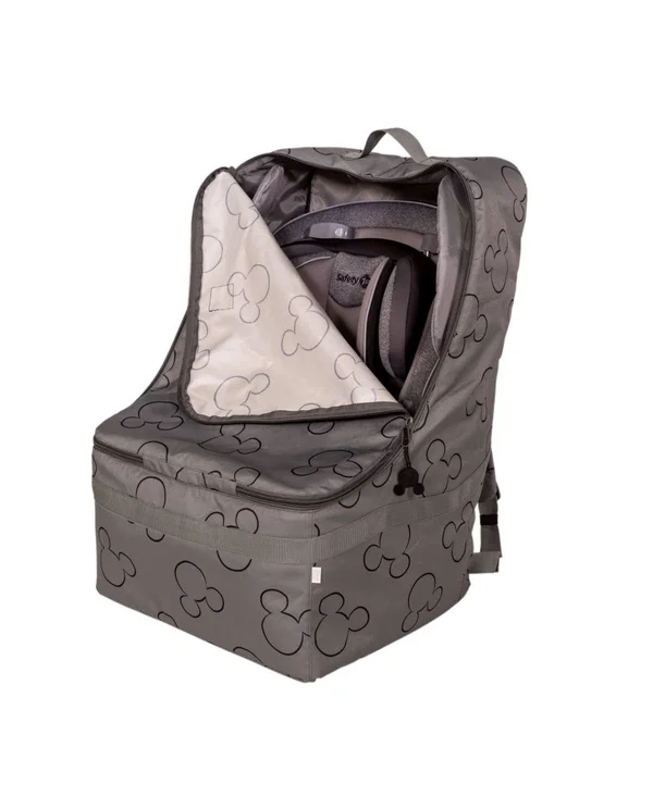 J.L. Childress Disney Baby Ultimate Backpack Padded Car Seat Travel Bag, Grey