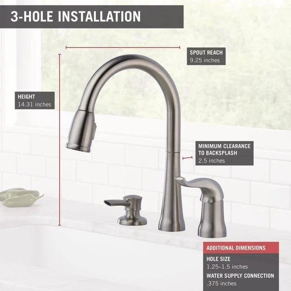 Delta 16970 SSSD DST Single Handle Pull Down Kitchen Faucet with Soap