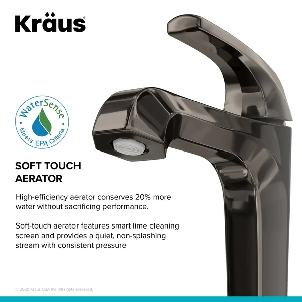 Kraus KVF-1210BG Esta Single Handle Vessel Bathroom Faucet with Pop-Up Drain - Brushed Gold