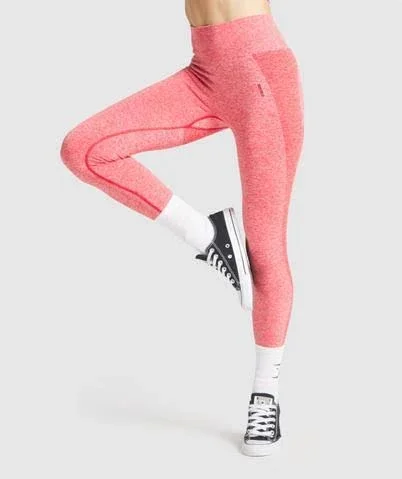 Gymshark Flex High Waisted Leggings - Red Marl/Claret