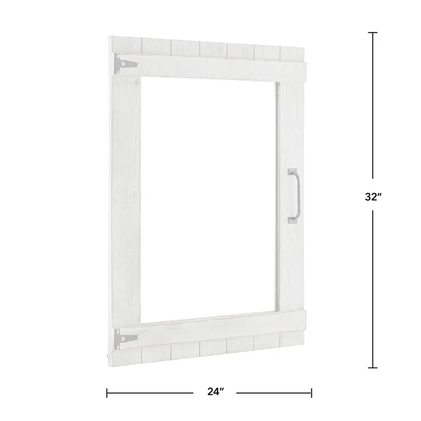 FirsTime & Co. Weathered Barn Accent Wall Mirror 32x22 x 24x22 Rustic Gray