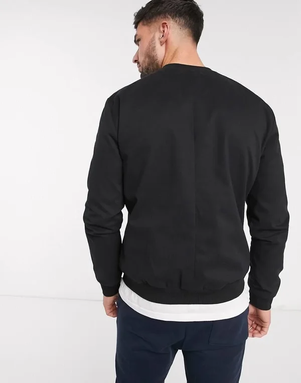 New Look Lightweight Cotton Bomber Jacket in Black