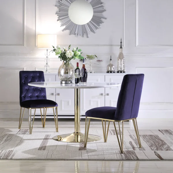 Iconic Home Callahan Velvet Tufted Dining Chair (Set of 2) Navy