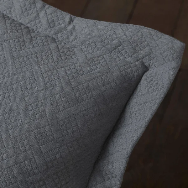 Superior 100% Premium Cotton Oversized Basket Weave Pattern All-Season Bedspread King Grey
