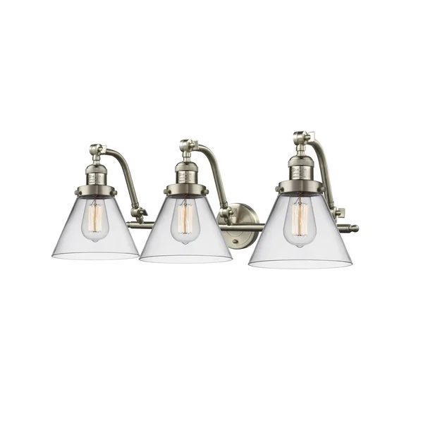 Innovations Lighting-Large Cone 3 Light Bath Vanity Light-515-3W-SN-G42-LED