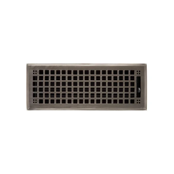 Mission Brass Floor Register - Distressed Antique Pewter 4x22 x 10x22 (5-1/8x22 x 11-1/4x22 Overall), Signature Hardware 440937