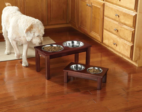 Wooden Elevated Dog Feeder, Dark Cherry, Size Small, Orvis