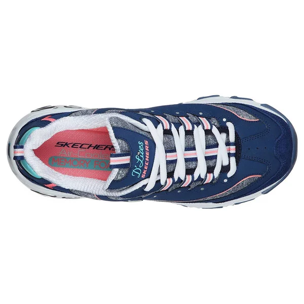 Skechers Women's D&Lites - Sparkling Rain Sneakers, Gray, Multi, 11.0