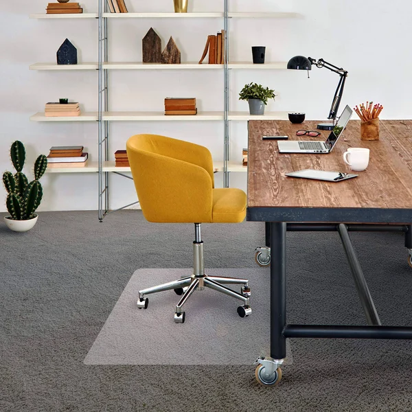 Floortex Chair Mat 48x22 x 60x22 for Plush Pile Carpets (FR1115240EV)