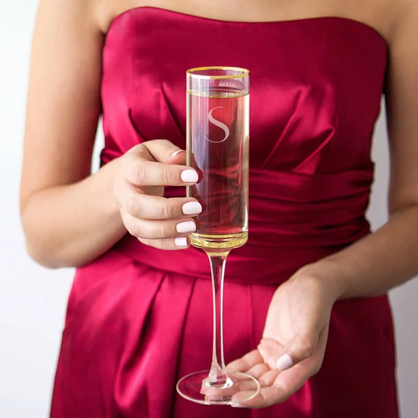 Cathy&s Concepts Personalized Set of Four Gold Rim Contemporary Champagne Flutes