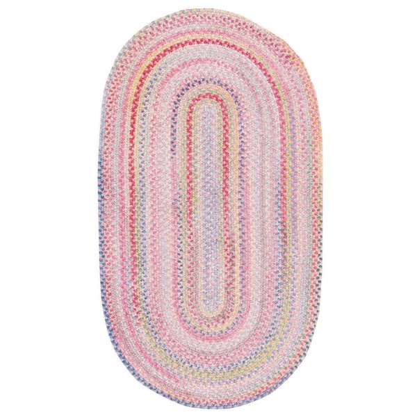 Capel Rugs - Baby&s Breath Concentric Rectangle Braided Rugs - Size: 2& x 3&, Blue