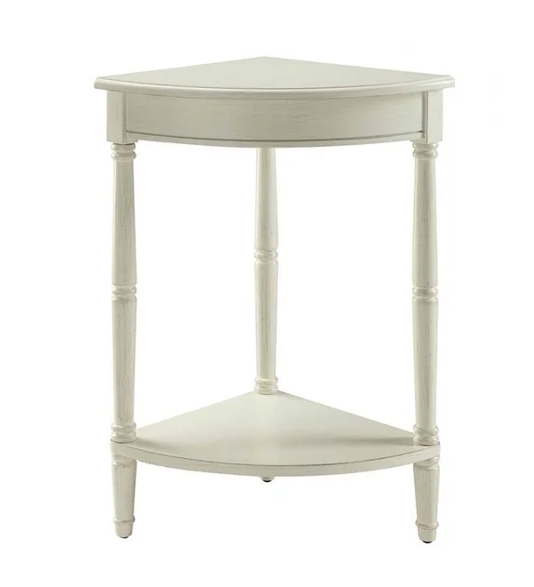 Corrine Antique White Corner Table
