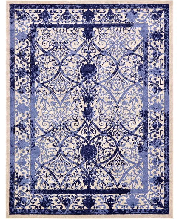 Unique Loom Traditional La Jolla Area Rug (10& x 13& - Blue)