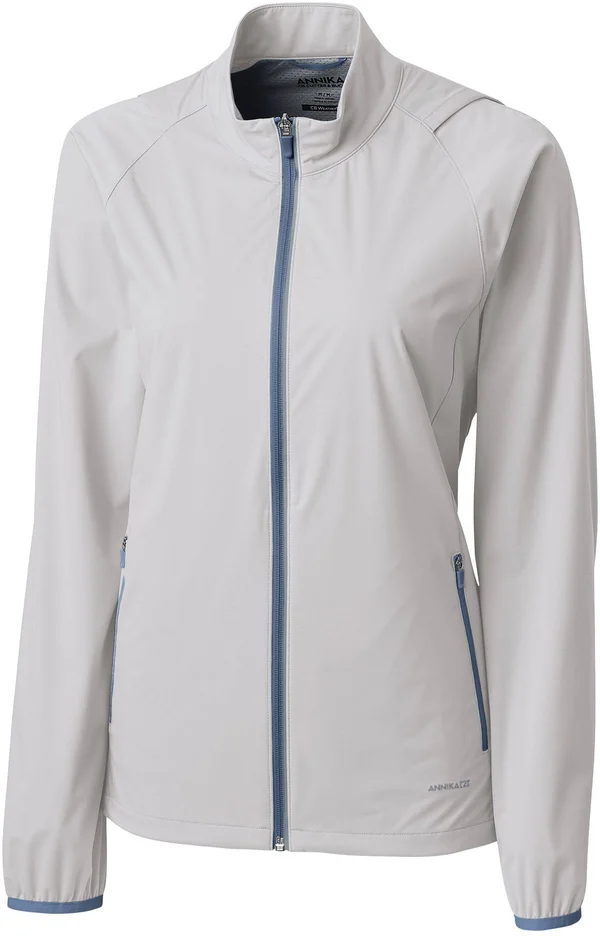 Annika Women's L/S Rain Delay Full Zip - LAO00008 Crystal Heather