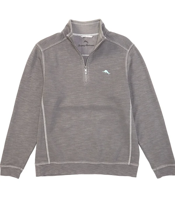 Tommy Bahama Men's Tobago Bay Half-Zip Sweatshirt - Cave - Size XXXL