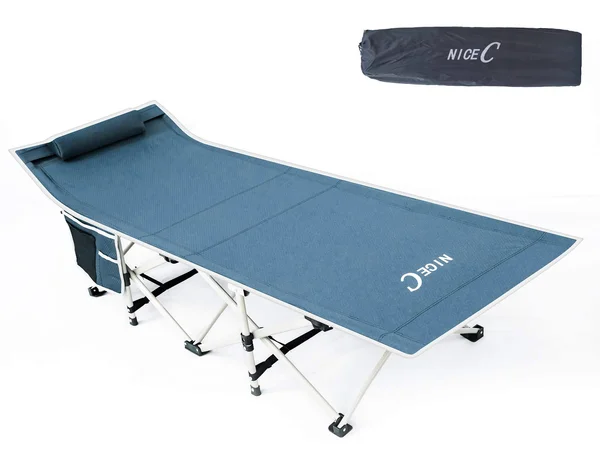 Nice C Folding Camping Cot, Sleeping Bed, Tent Cot, with Pillow, Carry Bag & Storage Bag, Extra Wide Sturdy, Heavy Duty Hold