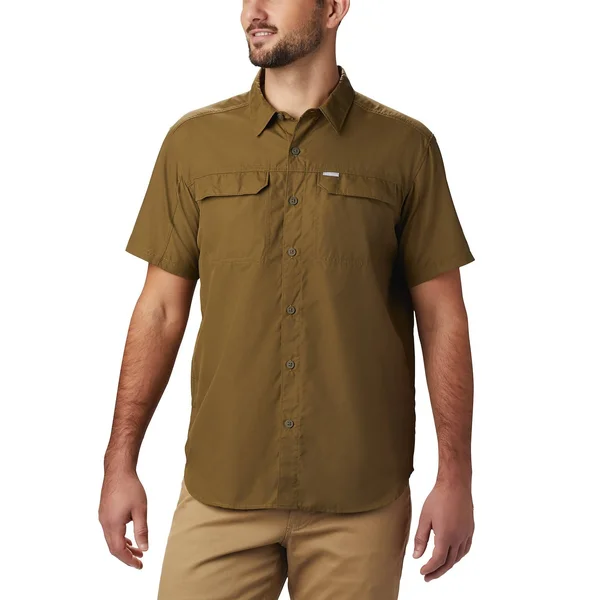 Columbia Men's Silver Ridge 2.0 Short Sleeve Shirt, Olive Brown, Large
