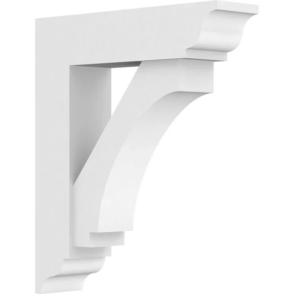 Ekena Millwork BKTP03X12X14IMP01 3x22W x 12x22D x 14x22H Standard Imperial Architectural Grade PVC Bracket with Traditional Ends