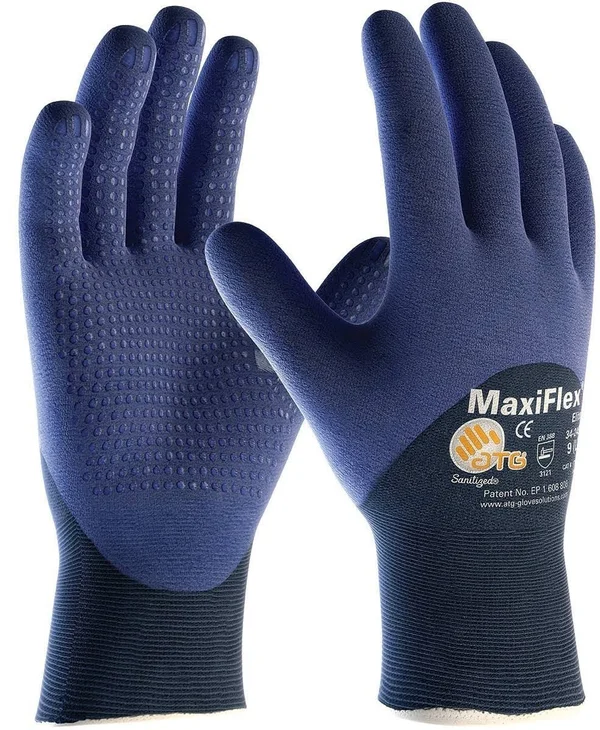PIP 34-245/XL MaxiFlex Elite Ultra Light Weight Seamless Knit Nylon Glove with Nitrile Coated Microf
