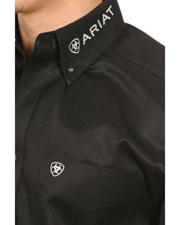 Men's Ariat Team Logo Twill Shirt - Black/White