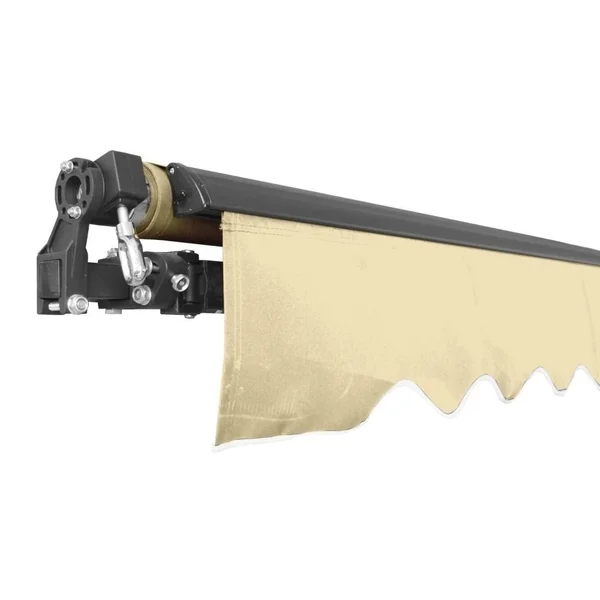 Aleko AB10X8IVORY29 10 x 8 ft. Black Frame Retractable Home Patio Canopy Awning Ivory Color