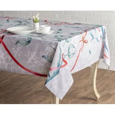 Floral 100% Cotton Christmas Tablecloth Maison d& Hermine Size: 72x22 x 54x22
