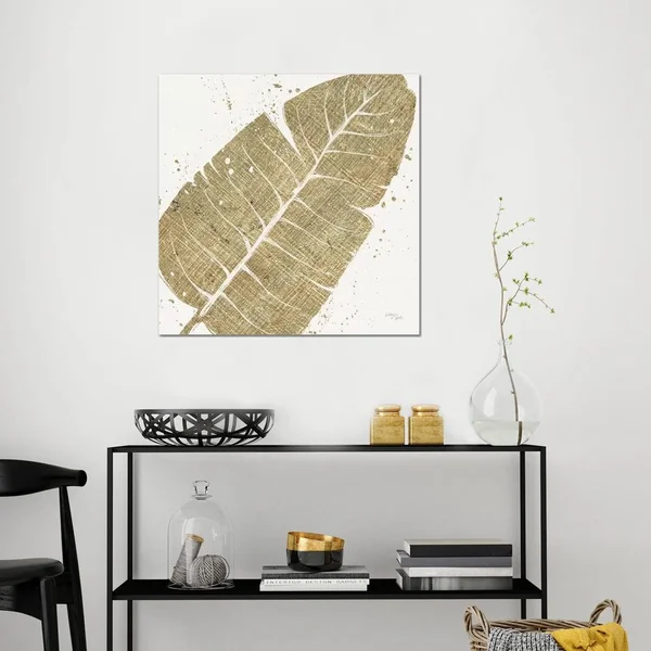 Wellington Studio Paintings Canvas Art Prints - Gold Leaves IV ( Floral & Botanical > Tree Art > Leaves > Tropic