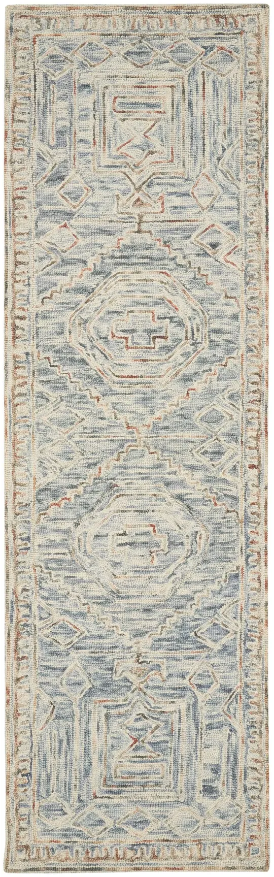 Nourison LNK02 Linked Blue/Multi Area Rug- 5& x 7&6x22