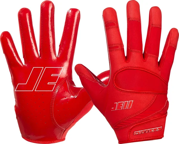 Cutters JE11 Signature Series Adult Football Receiver Gloves - L, Red