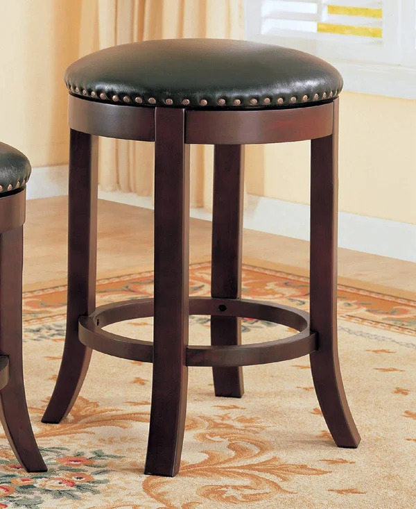 Coaster Home Furnishings Kodiak 29x22 Swivel Bar Stools with Upholstered SEAT, Set of 2 - Dark Brown