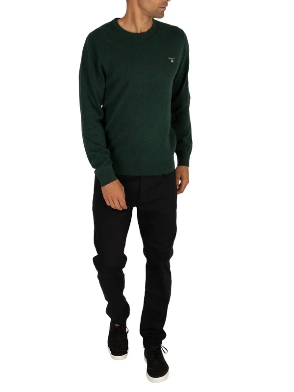 Gant Super Fine Lambswool Crew Neck Sweater - Green