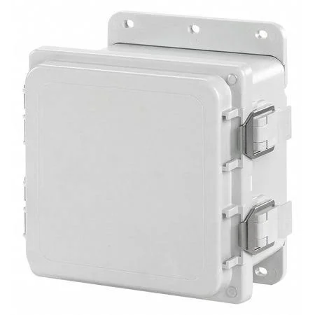 Hoffman 10 inH x 8 inW x 4 Ind Non-Metallic Enclosure - Light Gray, Knockouts: No, Quick Release Latch Closur A1084PHC