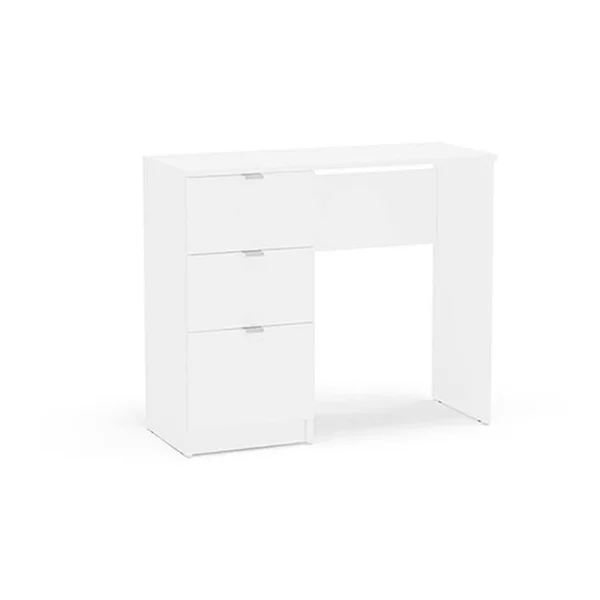 Porch & den Spindler White 3-Drawer Writing Desk - Matte