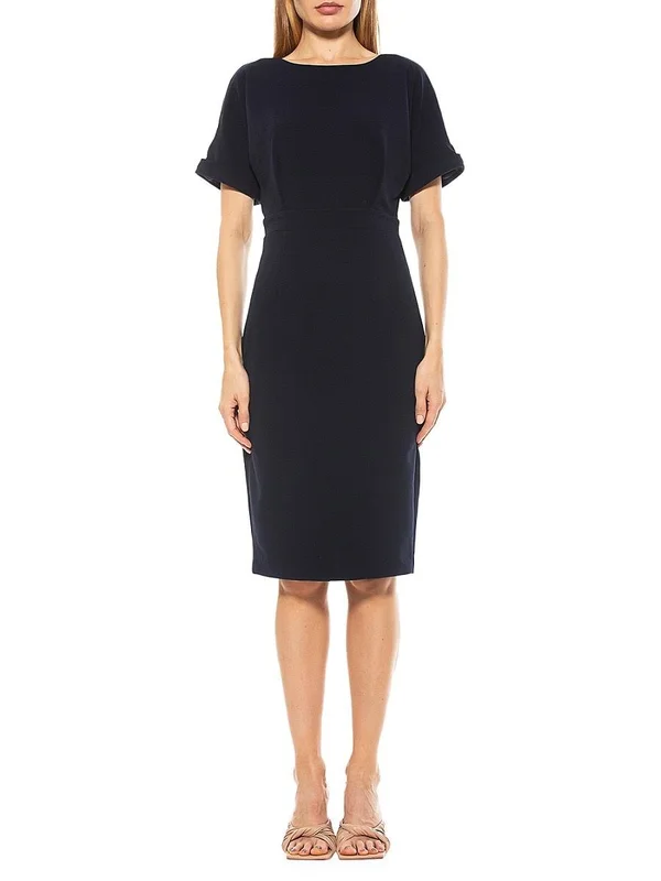 Alexia Admor Women's Jacqueline Rolled-Cuff Sheath Dress - Navy - Size S