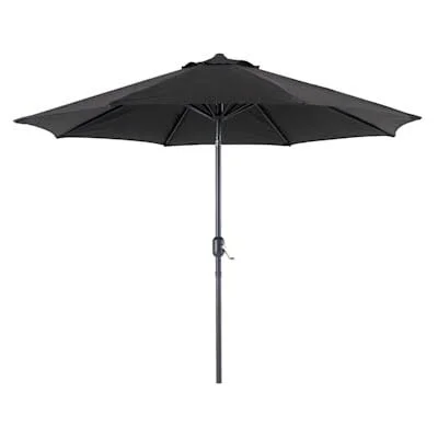 at Home Aluminum Black Round Crank and Tilt Outdoor Umbrella - 9&, 92.9x22L x 102.8x22H x 92.9x22W